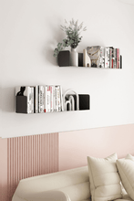 Load image into Gallery viewer, Alaric Floating Metal Book Shelf in Black