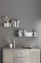 Load image into Gallery viewer, Alaric Floating Metal Book Shelf in White