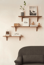Load image into Gallery viewer, Solid Walnut Wood Wall-Mounted Floating Shelf