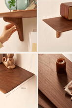 Load image into Gallery viewer, Solid Walnut Wood Wall-Mounted Floating Shelf