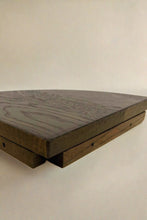 Load image into Gallery viewer, Solid Oak Wood Wall-Mounted Floating Corner Shelf - Walnut
