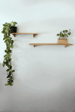 Load image into Gallery viewer, Solid Oak Wood Wall-Mounted Floating Shelf