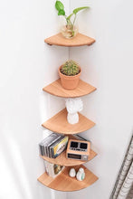 Load image into Gallery viewer, Solid Timber Wood Wall-Mounted Floating Wooden Corner Shelf - Natural