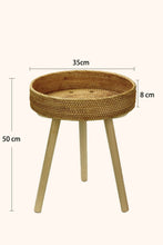 Load image into Gallery viewer, Kirana Rattan Side Table & Plant Stand