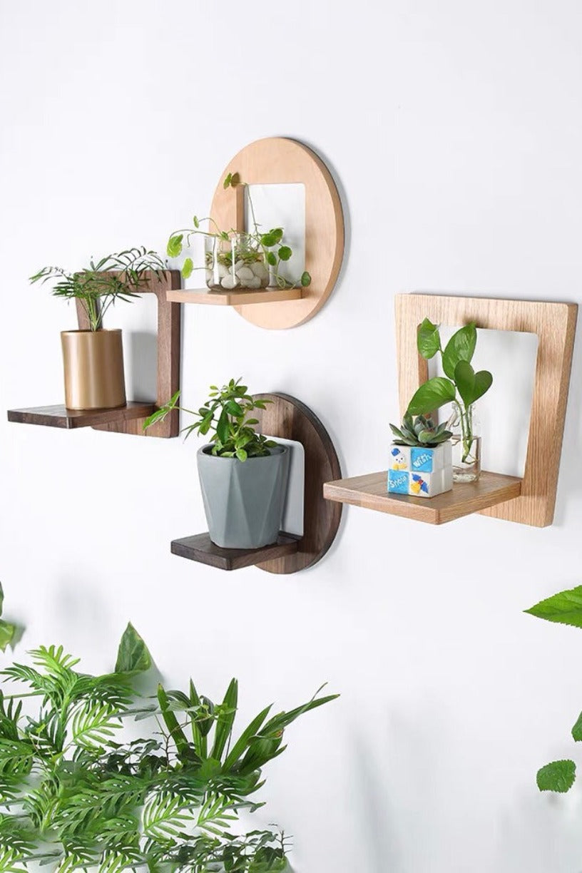 Timber Wall-Mounted Floating Wooden Shelf