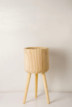 Load image into Gallery viewer, Paulownia Wooden Plant Cover Pot with Stand 21cm