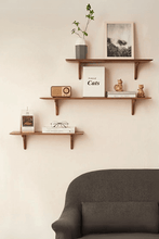 Load image into Gallery viewer, Solid Walnut Wood Wall-Mounted Floating Shelf
