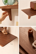 Load image into Gallery viewer, Solid Walnut Wood Wall-Mounted Floating Shelf
